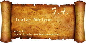 Tiroler Adrienn névjegykártya